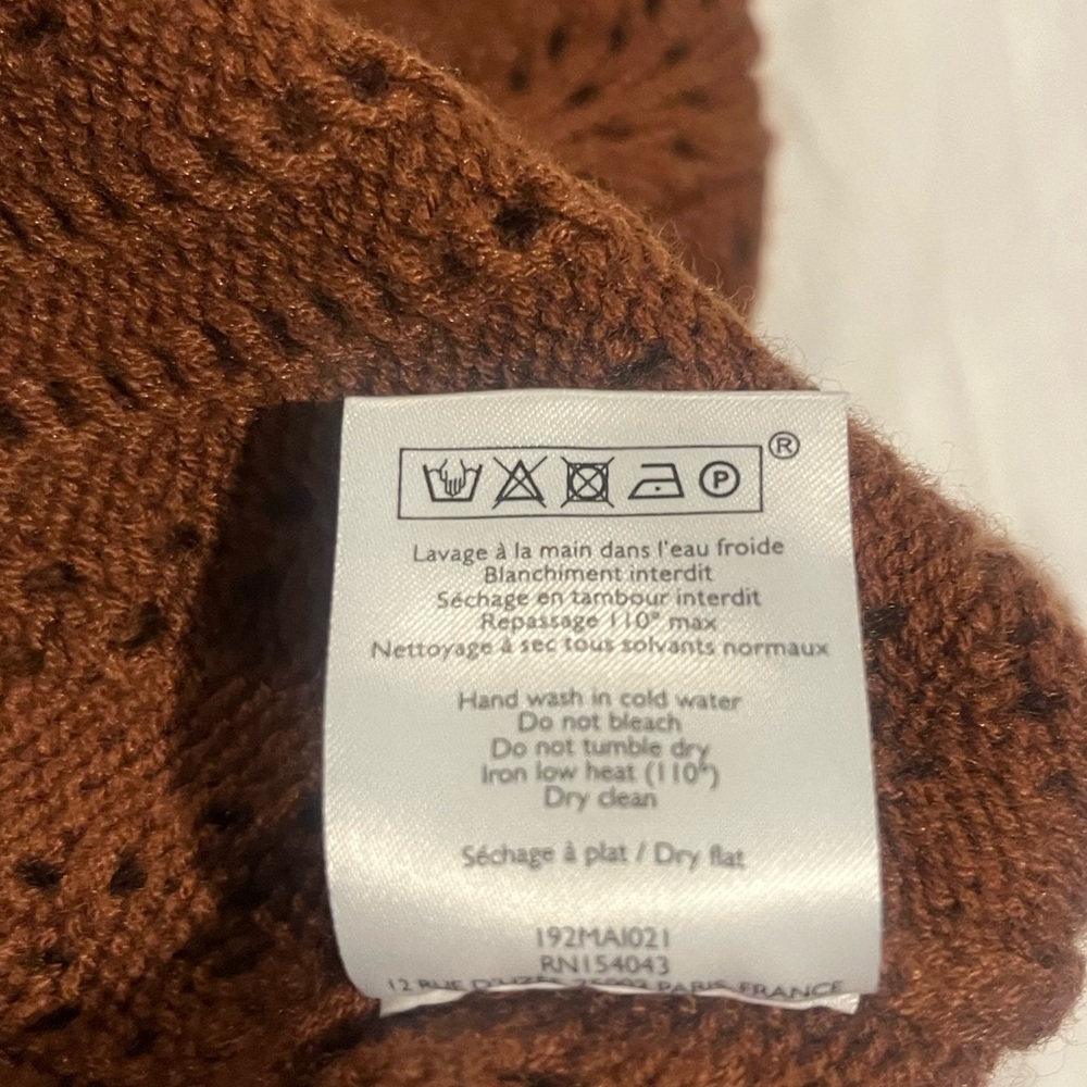 Sezane Brown Knit Sweater with Yellow Floral Embroidery - Picture 2 of 9